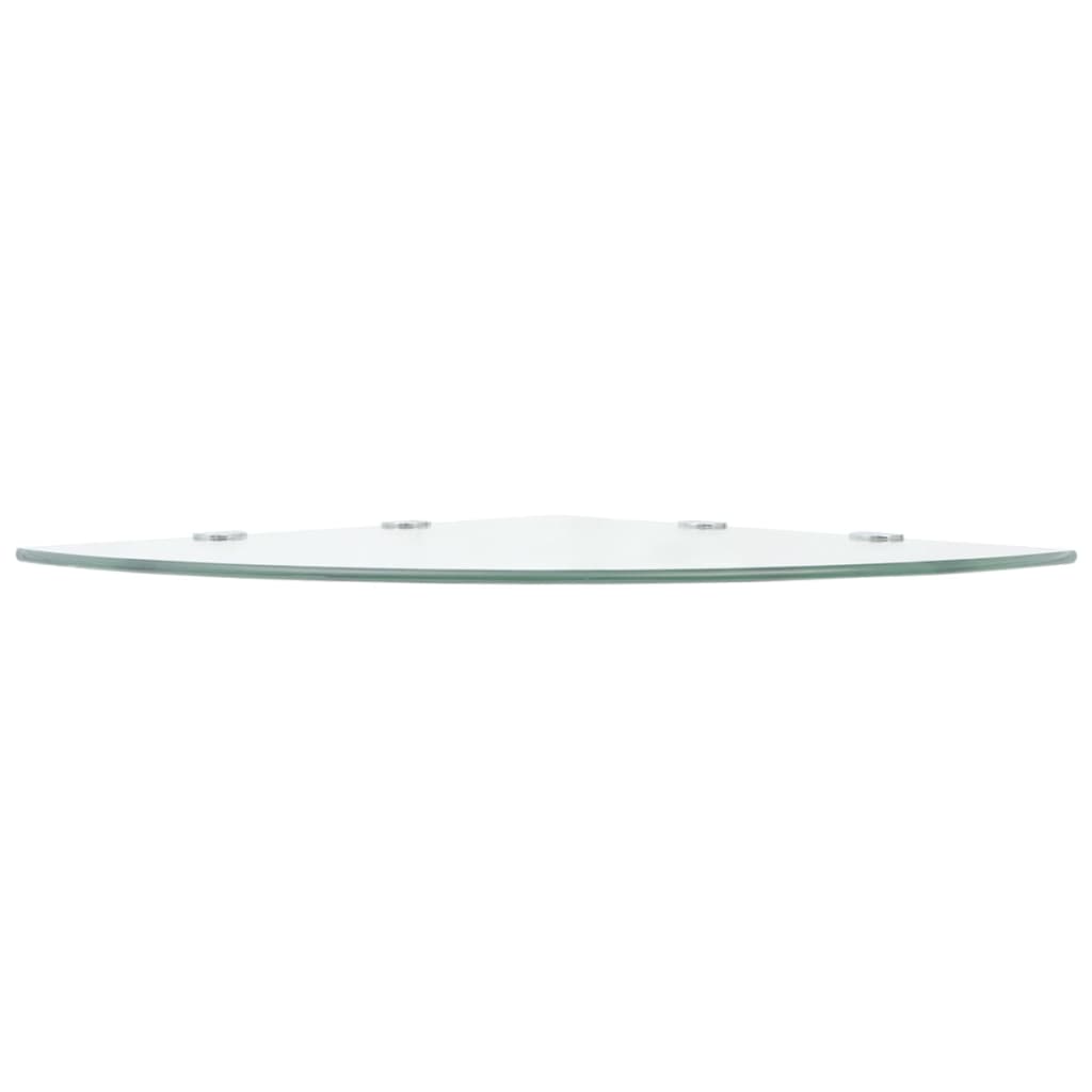vidaXL Corner Shelves 2 pcs with Chrome Supports Glass Clear 17.7"x17.7"