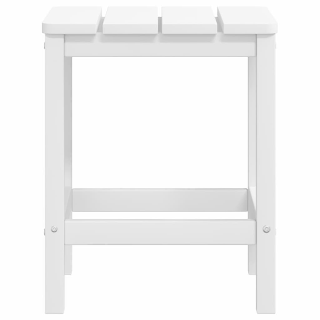 vidaXL Patio Adirondack Chair with Footstool & Table HDPE White