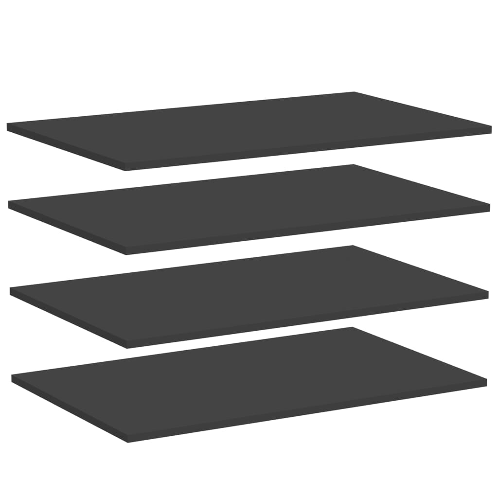 vidaXL Bookshelf Boards 4 pcs Gray 31.5"x19.7"x0.6" Chipboard