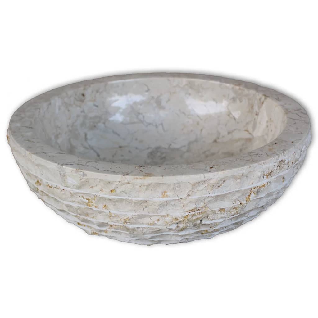 vidaXL Basin Marble 15.7" Cream