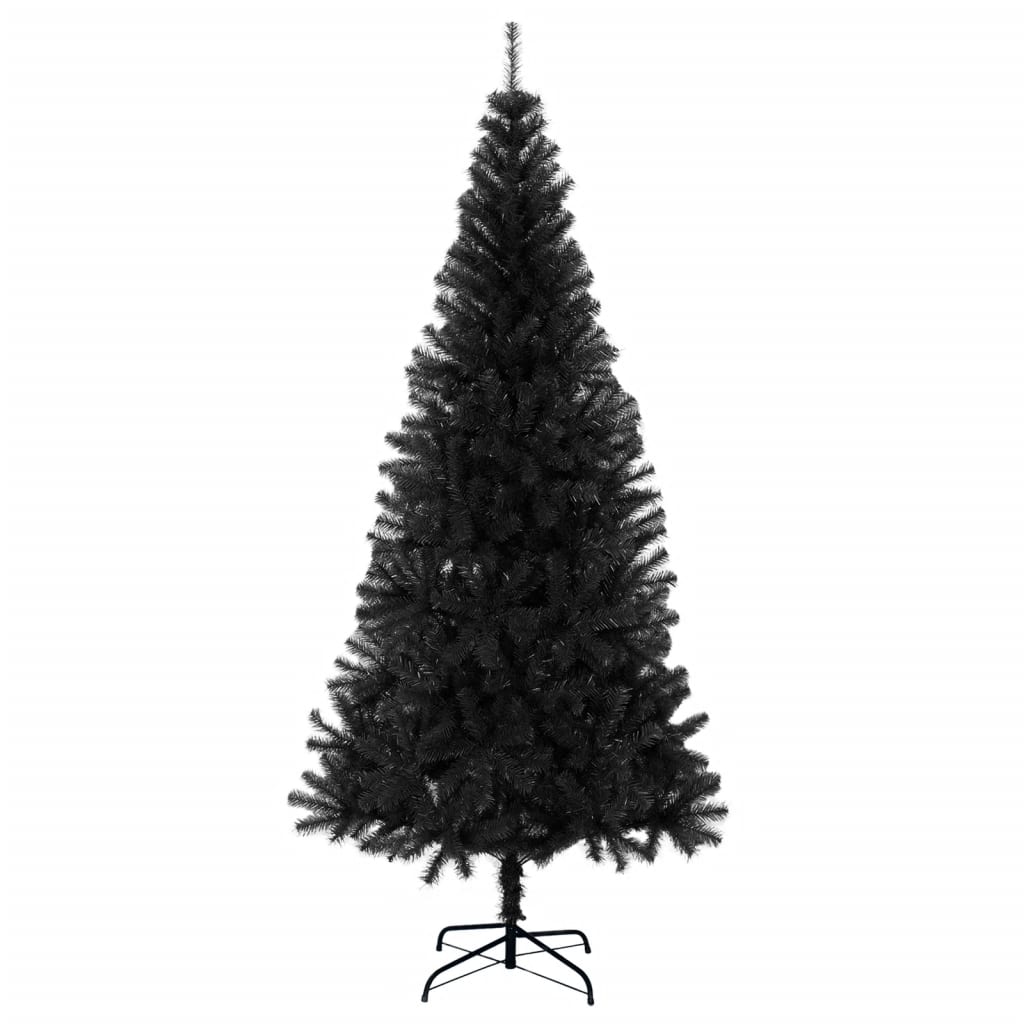 vidaXL Artificial Christmas Tree with Stand Black 6 ft PVC