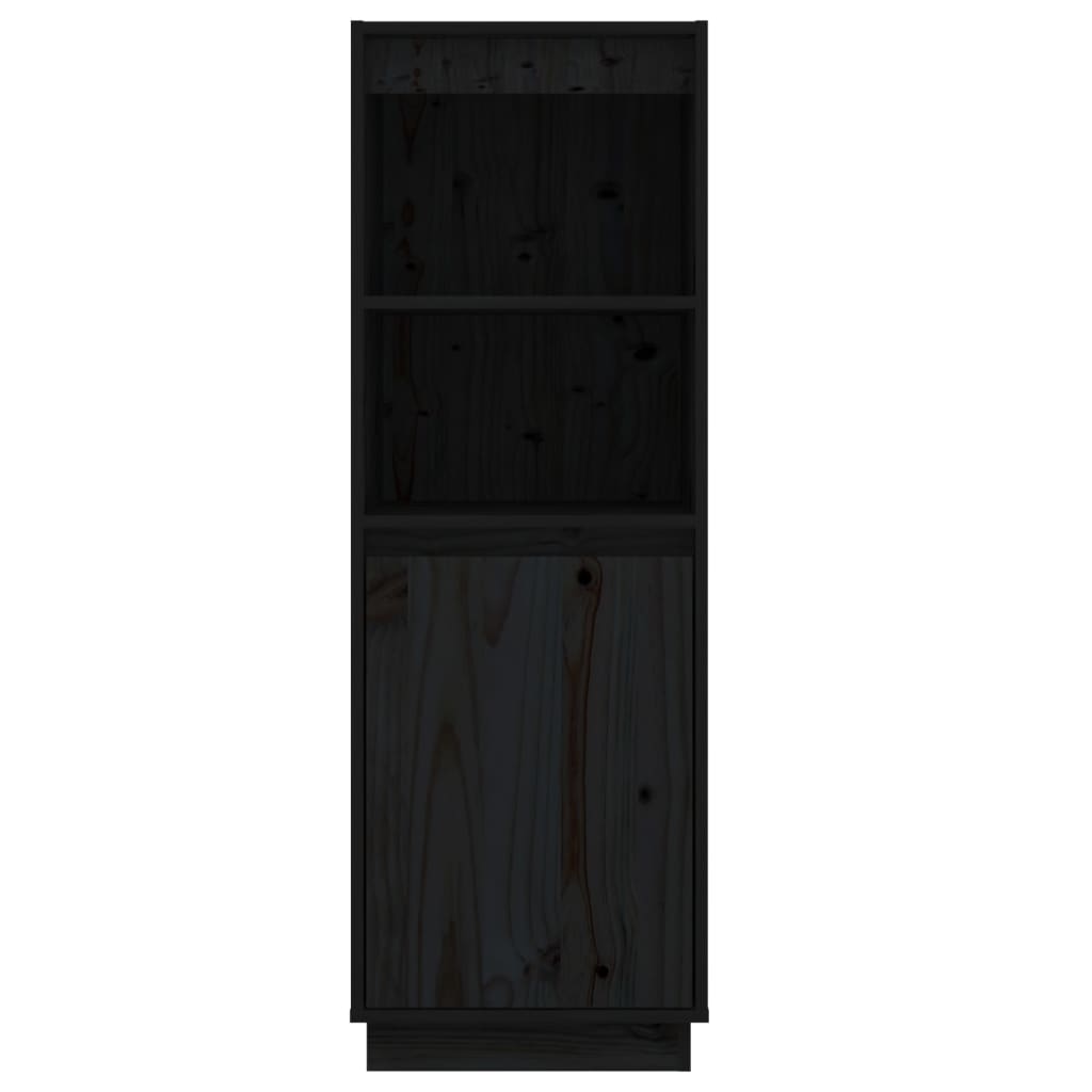 vidaXL Highboard Black 14.6"x13.4"x43.3" Solid Wood Pine