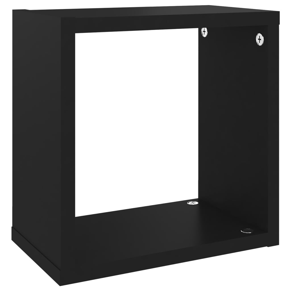 vidaXL Wall Cube Shelves 2 pcs Black 10.2"x5.9"x10.2"