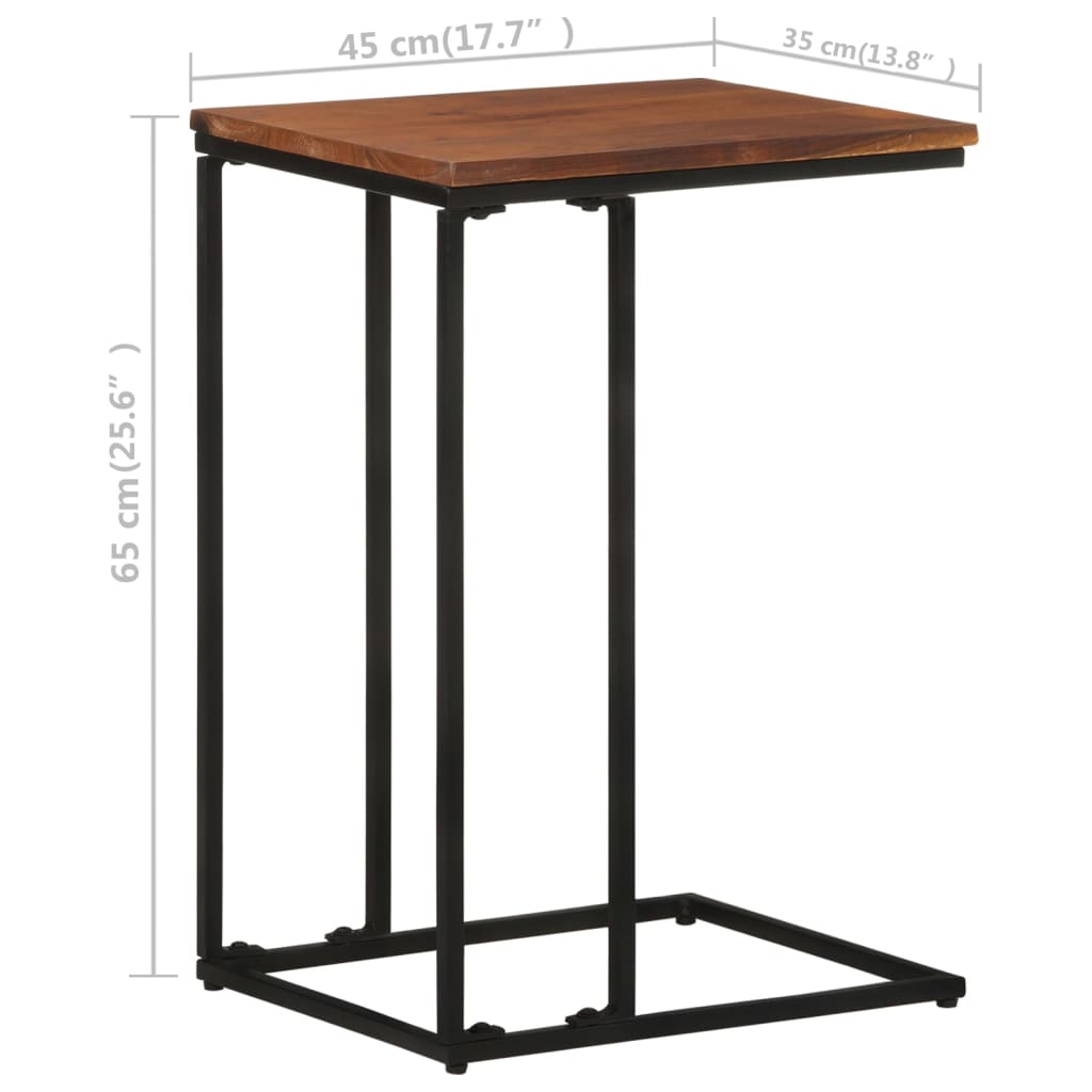vidaXL Side Table 13.8"x17.7"x25.6" Solid Acacia Wood