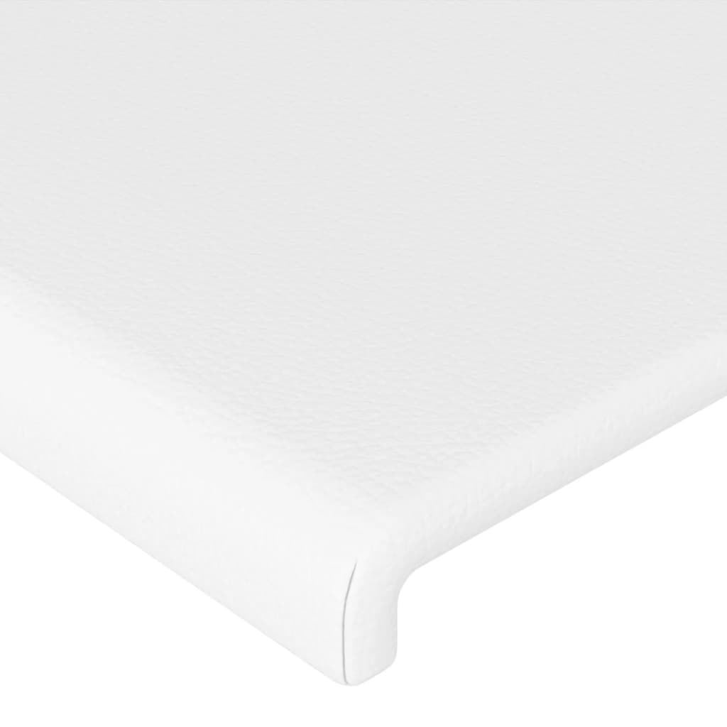 vidaXL LED Headboard White 40.6"x6.3"x30.7"/34.6" Faux Leather