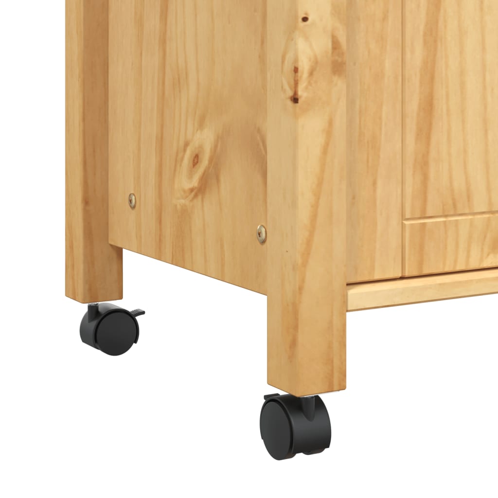 vidaXL Kitchen Trolley MONZA 23.6"x15.7"x35.4" Solid Wood Pine