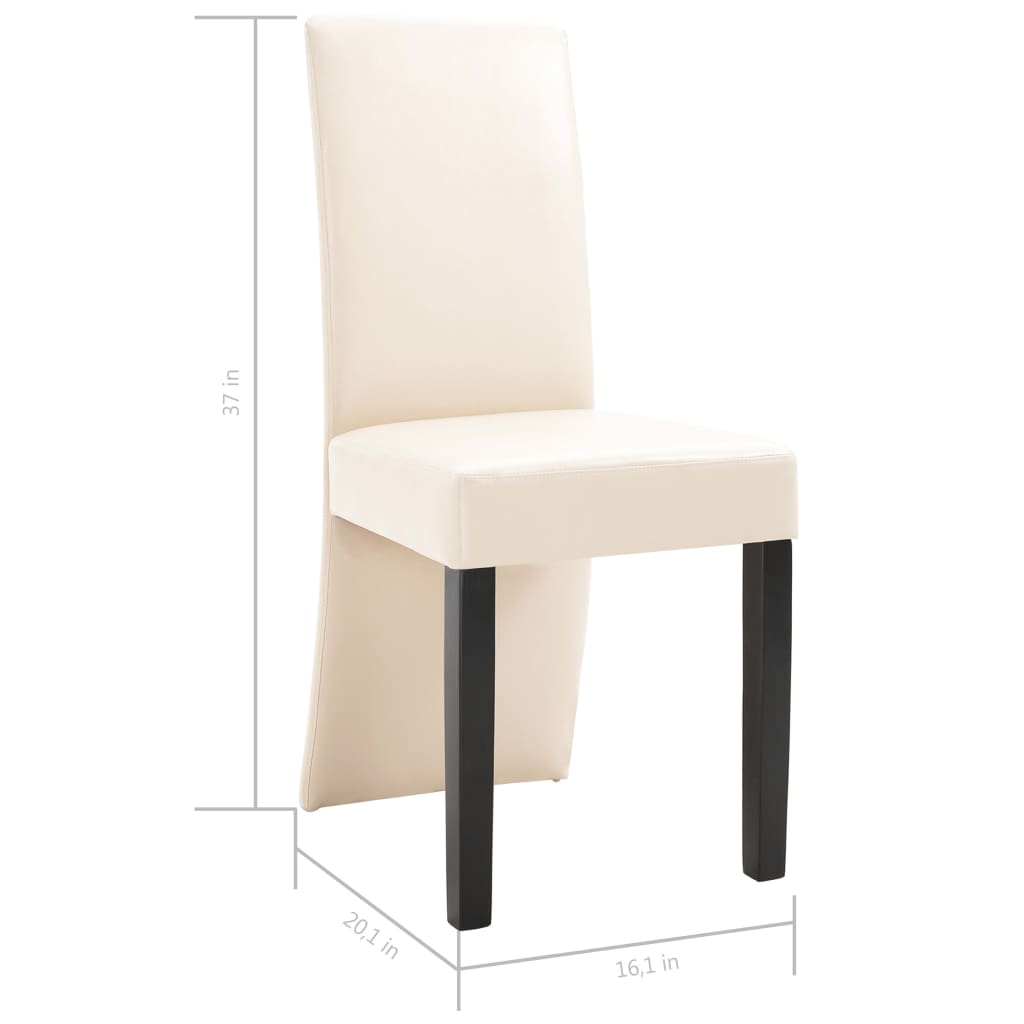 vidaXL Dining Chairs 2 pcs Cream Faux Leather