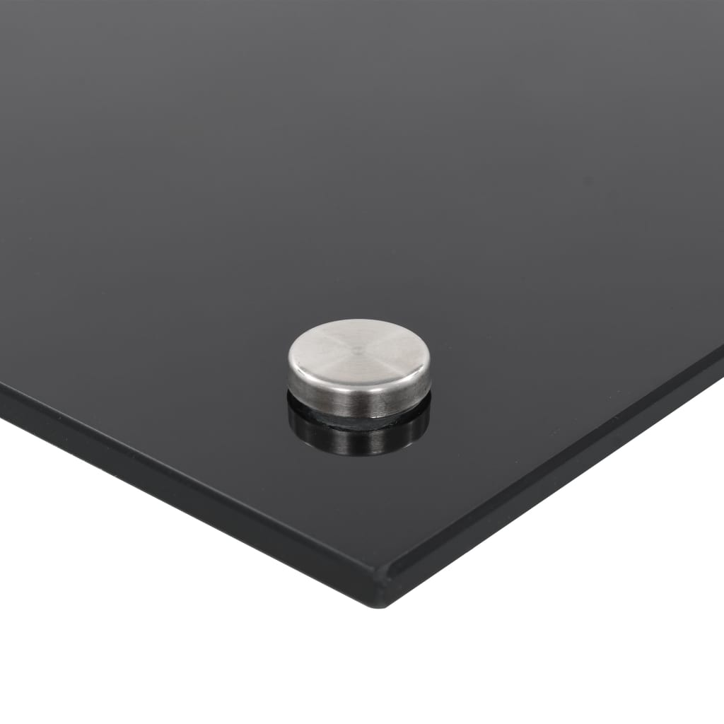 vidaXL Kitchen Backsplash Black 39.4"x19.7" Tempered Glass