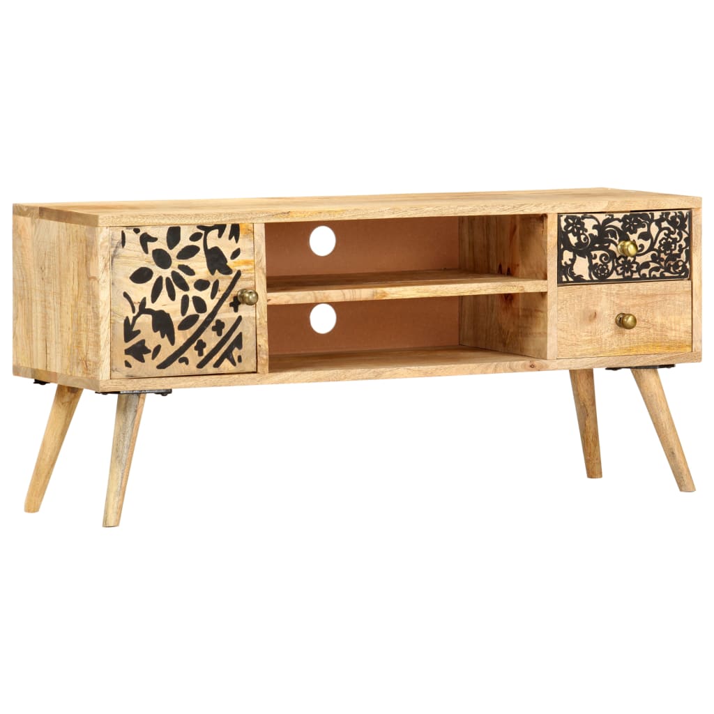 vidaXL TV Cabinet 39.4"x11.8"x17.7" Solid Mango Wood