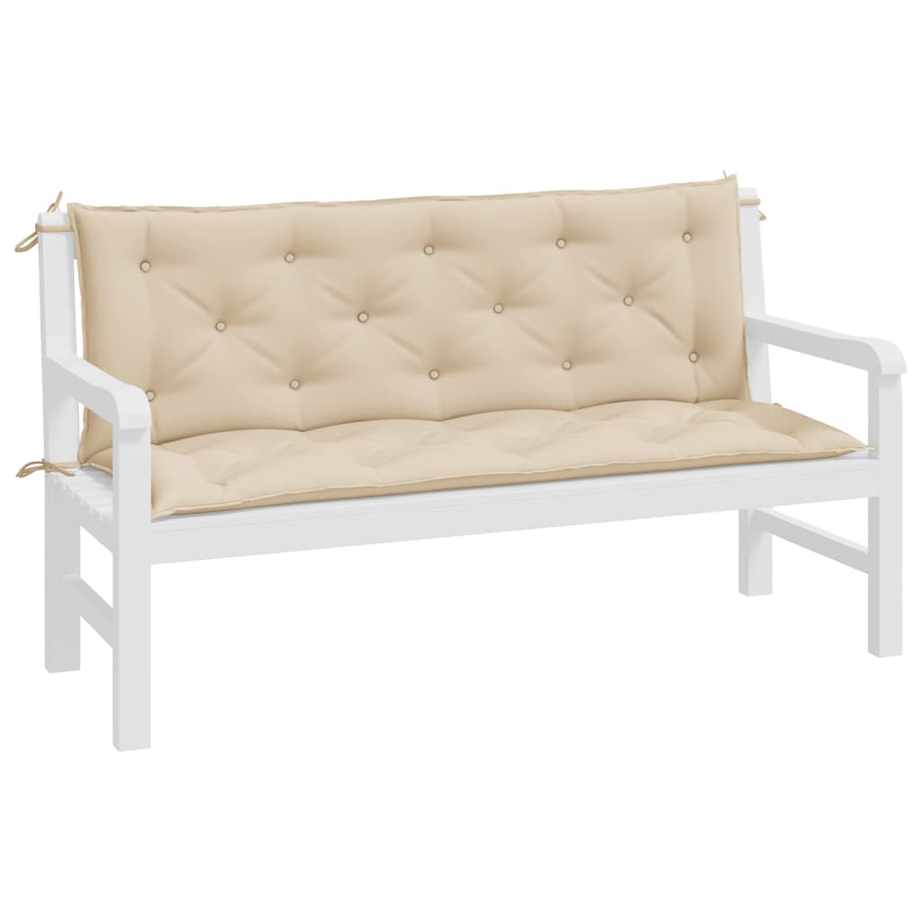 vidaXL Garden Bench Cushions 2pcs Beige 59.1"x19.7"x2.8" Oxford Fabric
