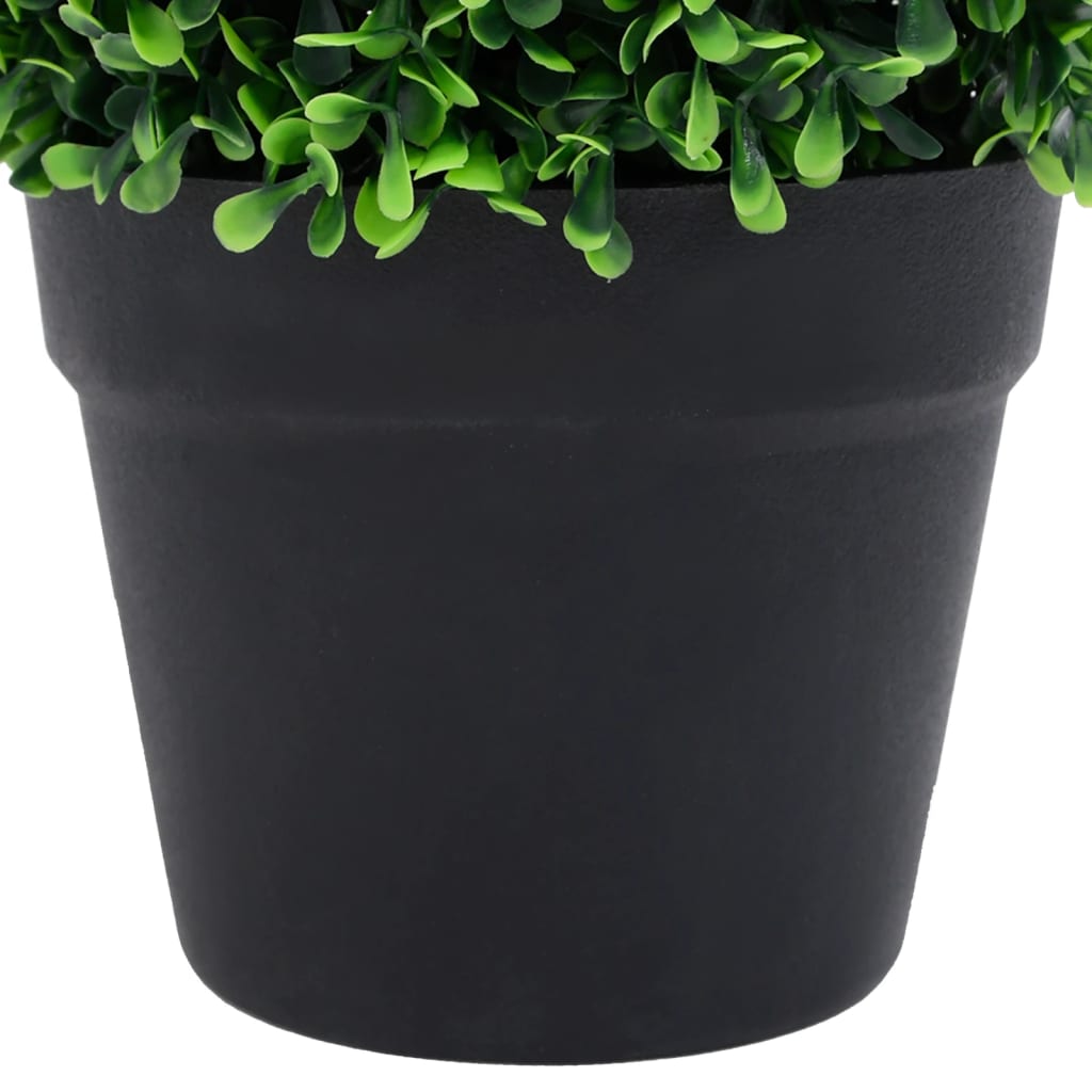 vidaXL Artificial Boxwood Plants 2 pcs with Pots Ball Shaped Green 10.6"