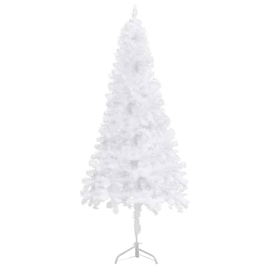 vidaXL Corner Artificial Christmas Tree with LEDs White 70.9" PVC