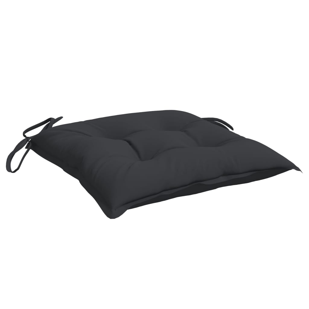 vidaXL Chair Cushions 2 pcs Black 15.7x15.7"x2.8" Fabric"