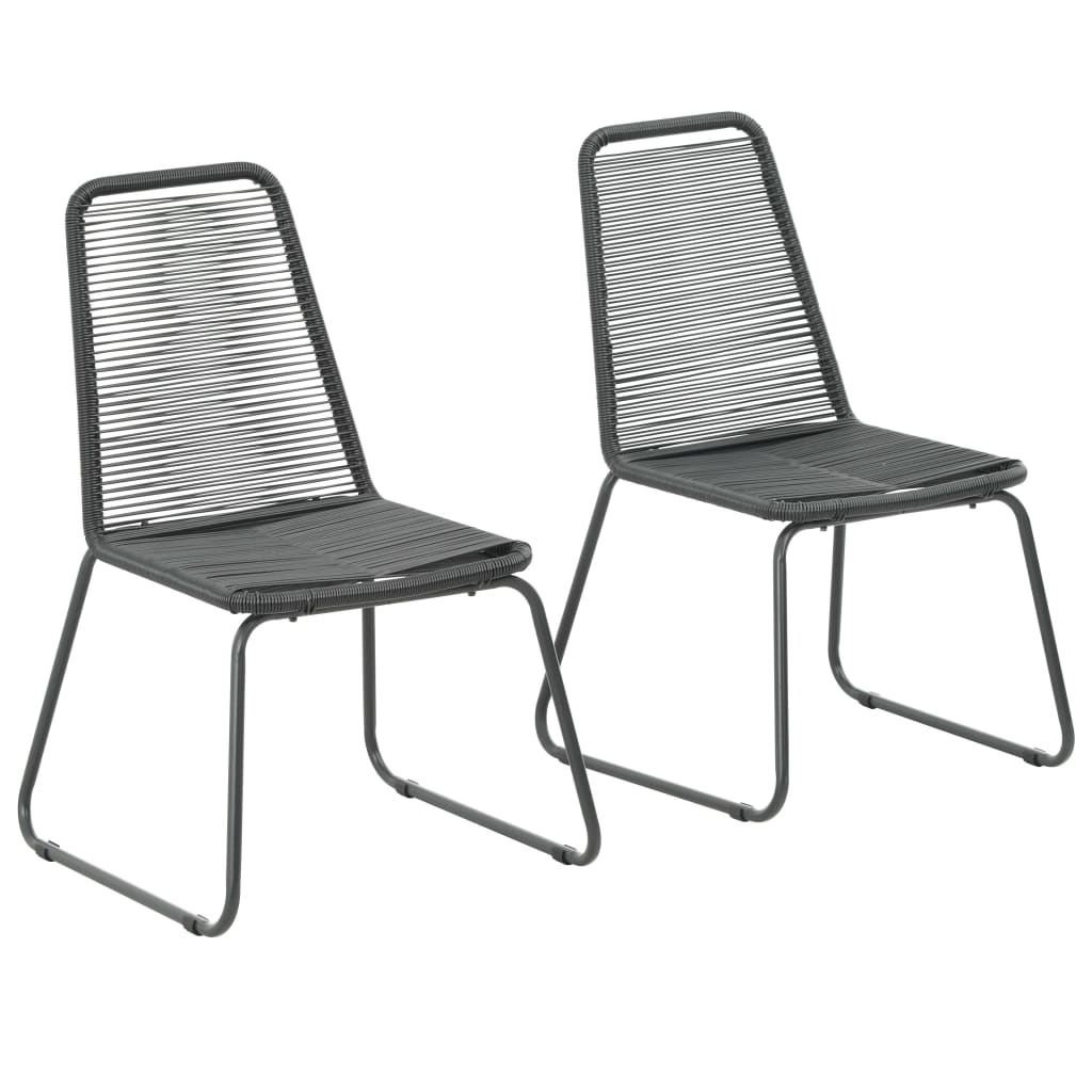 vidaXL Patio Chairs 2 pcs Poly Rattan Black