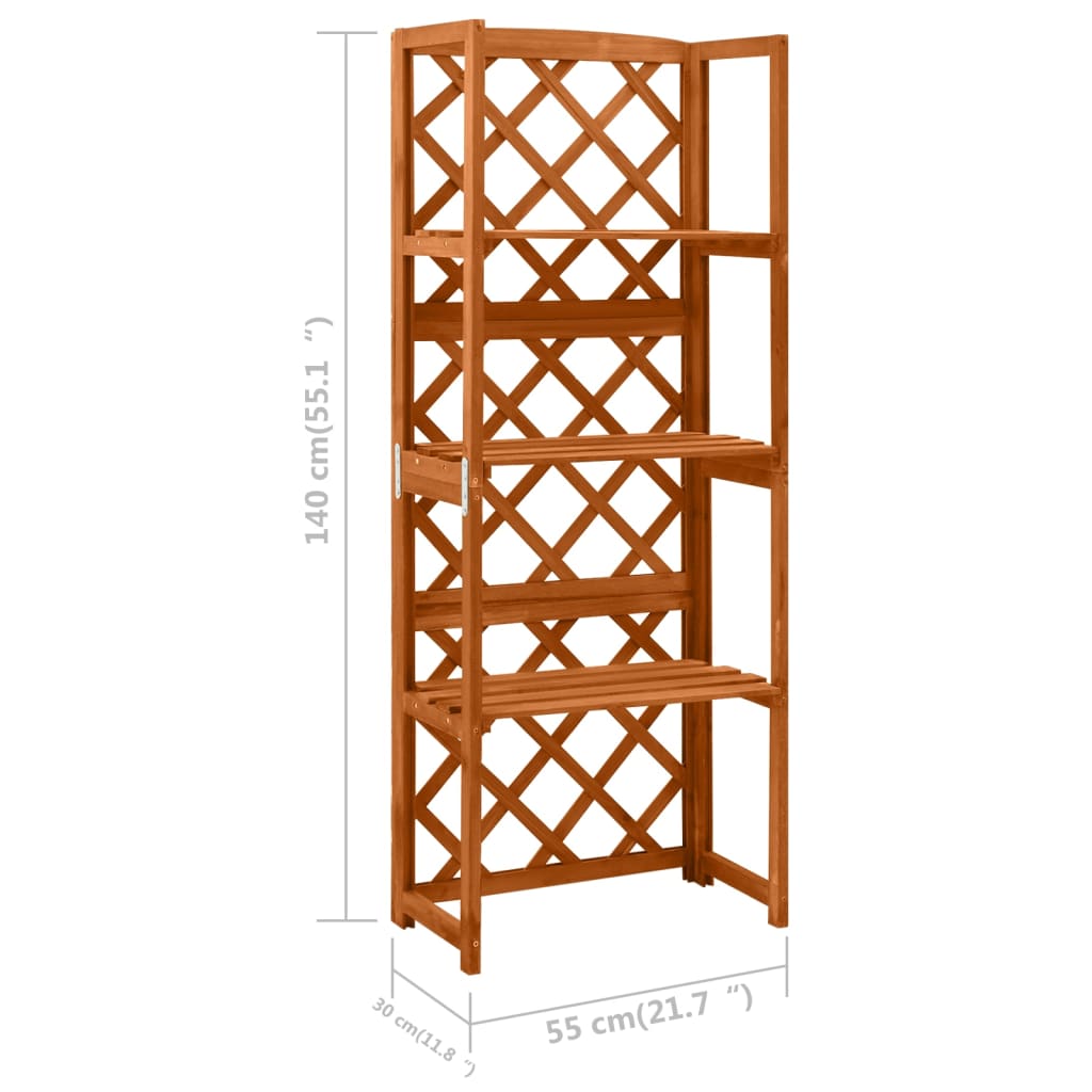 vidaXL Trellis with Shelves 21.7"x11.8"x55.1" Solid Fir Wood