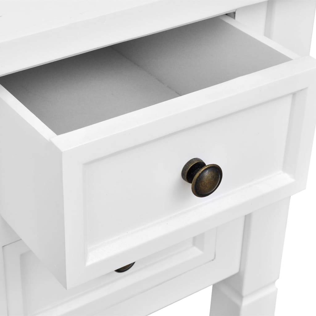 vidaXL Writing Desk with 5 Drawers White