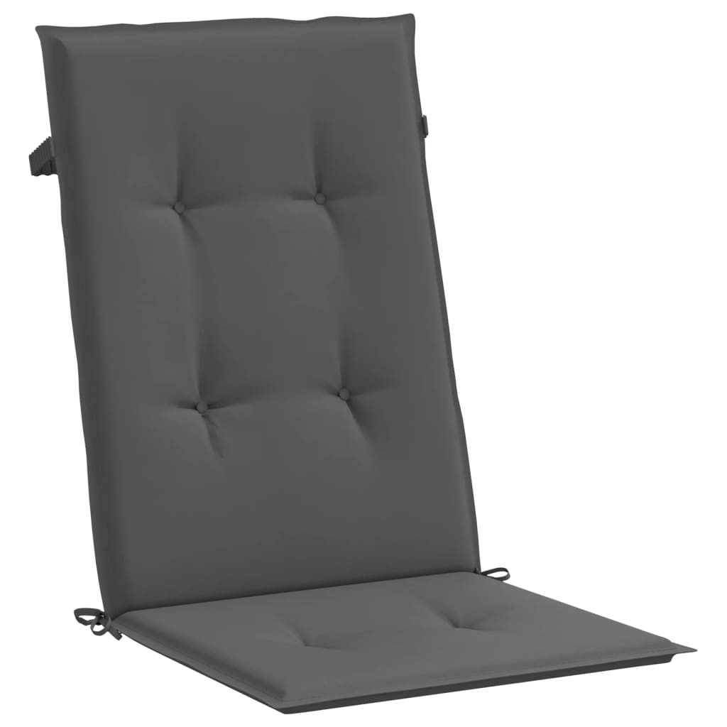 vidaXL Garden Highback Chair Cushions 6 pcs Anthracite 47.2"x19.7"x1.2" Fabric