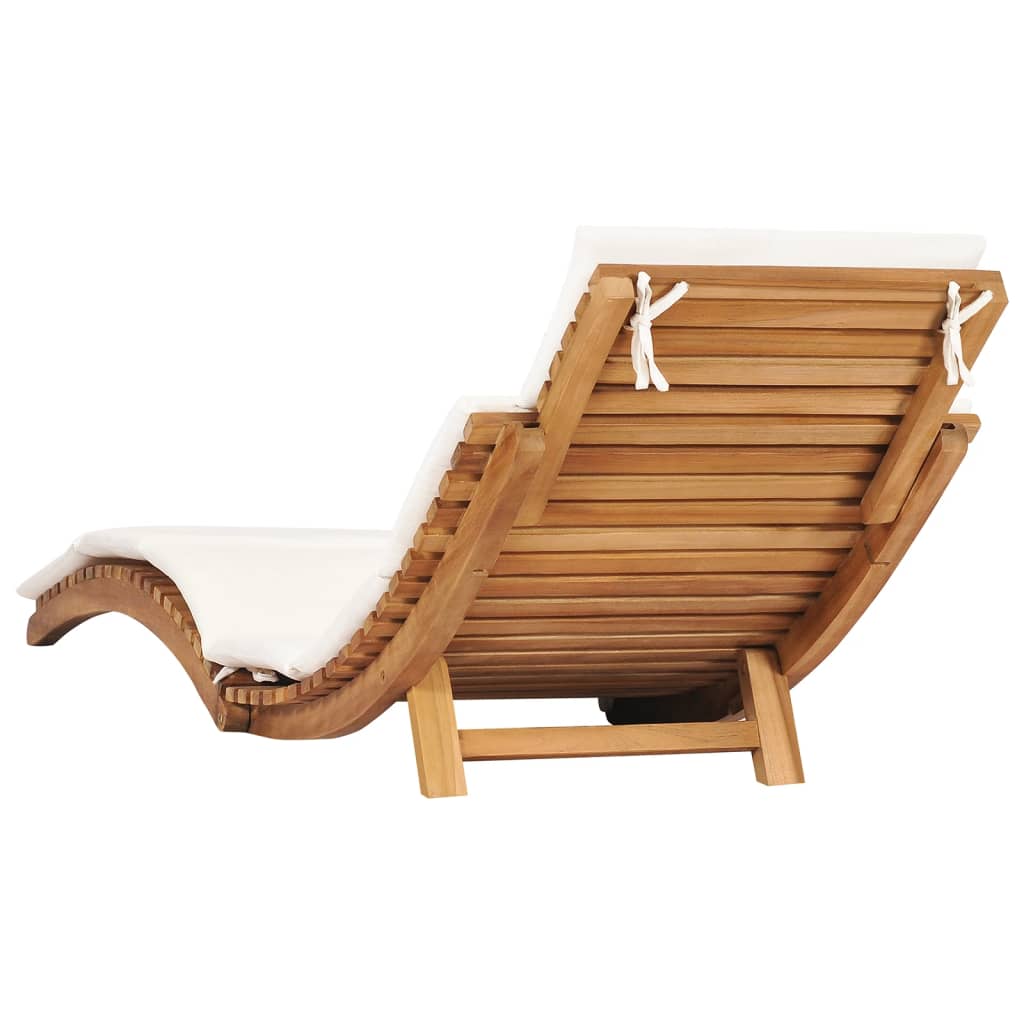 vidaXL Sun Loungers 2 pcs with Cushions Solid Wood Teak