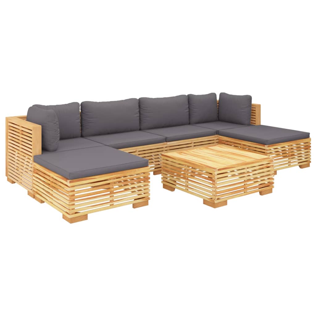 vidaXL 7 Piece Patio Lounge Set with Cushions Solid Wood Teak