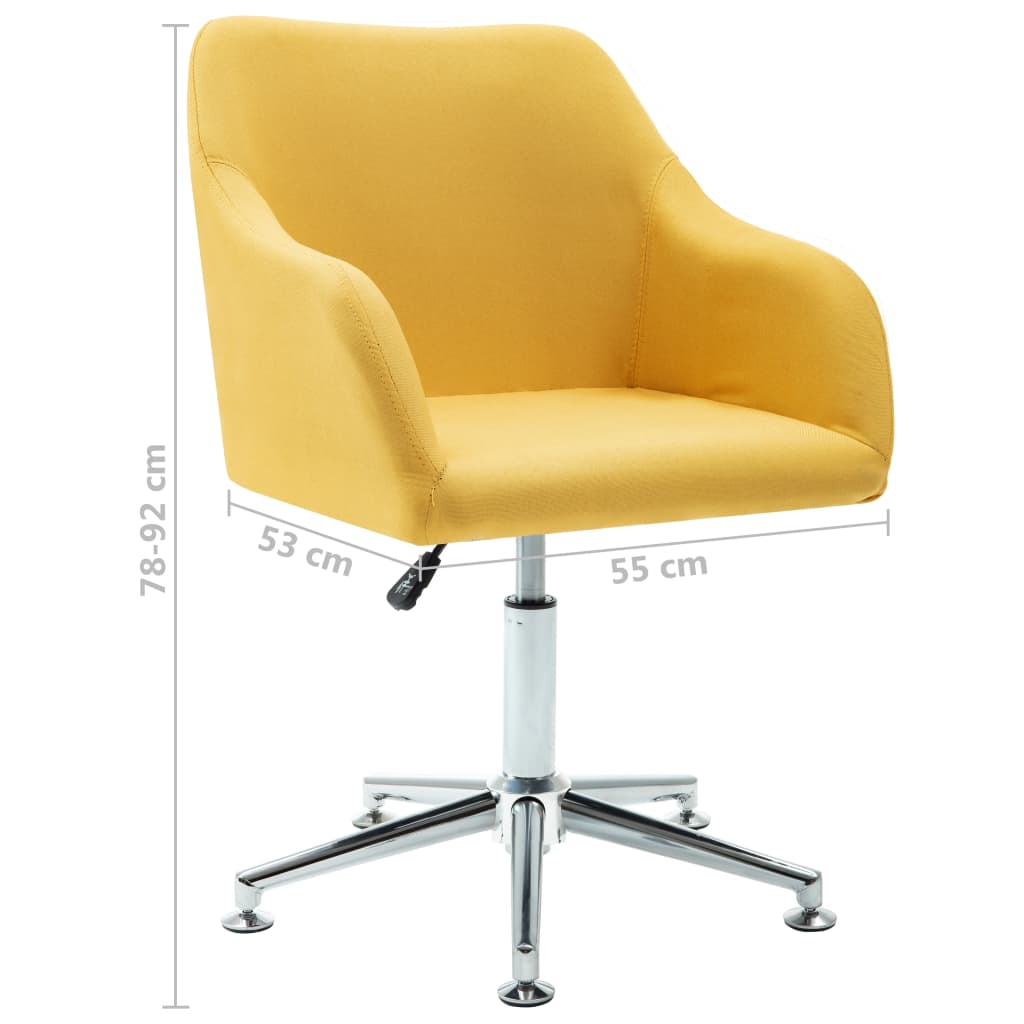 vidaXL Swivel Dining Chair Yellow Fabric