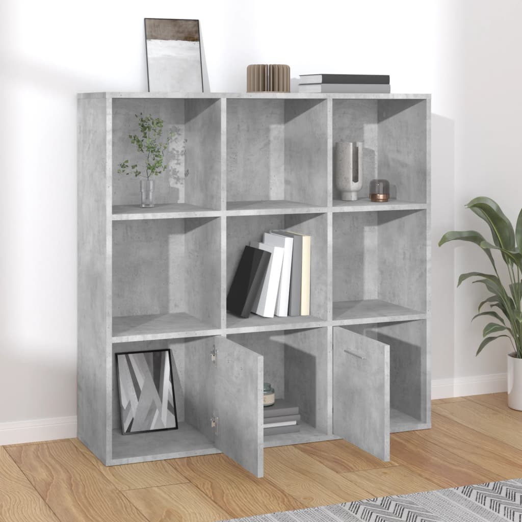 vidaXL Book Cabinet Concrete Gray 38.6"x11.8"x38.6" Engineered Wood