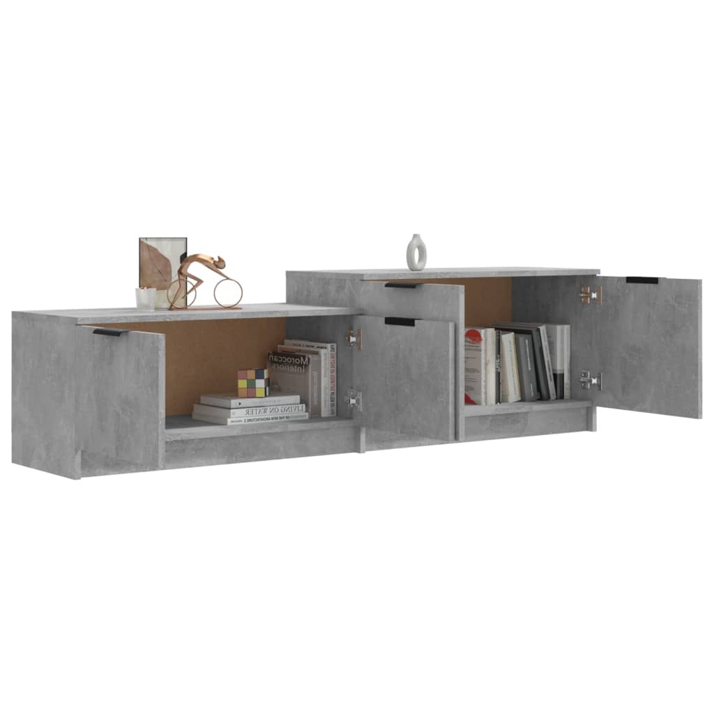 vidaXL TV Cabinet Concrete Gray 62.4"x14.2"x17.7" Engineered Wood