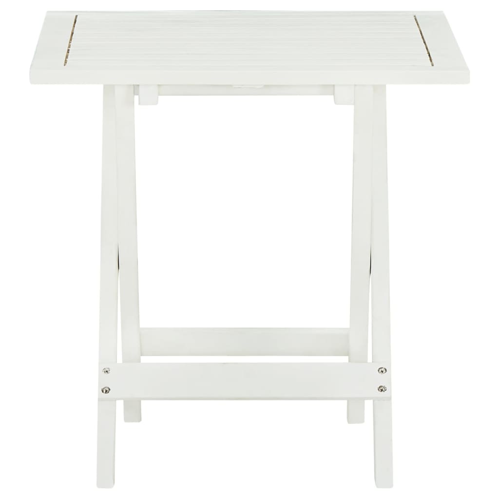 vidaXL Bistro Table White 18.1"x18.1"x18.5" Solid Acacia Wood