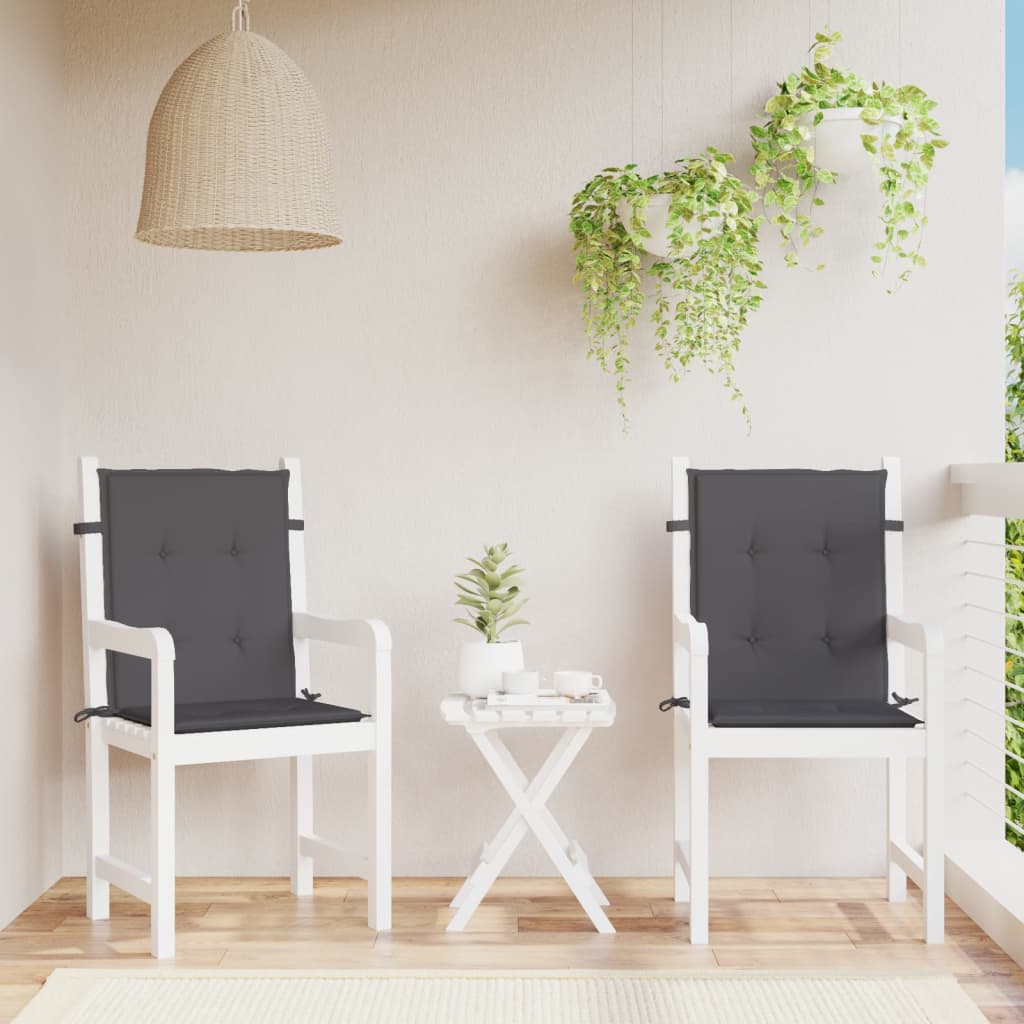 vidaXL Garden Lowback Chair Cushions 2 pcs Anthracite 39.4"x19.7"x1.2" Oxford Fabric