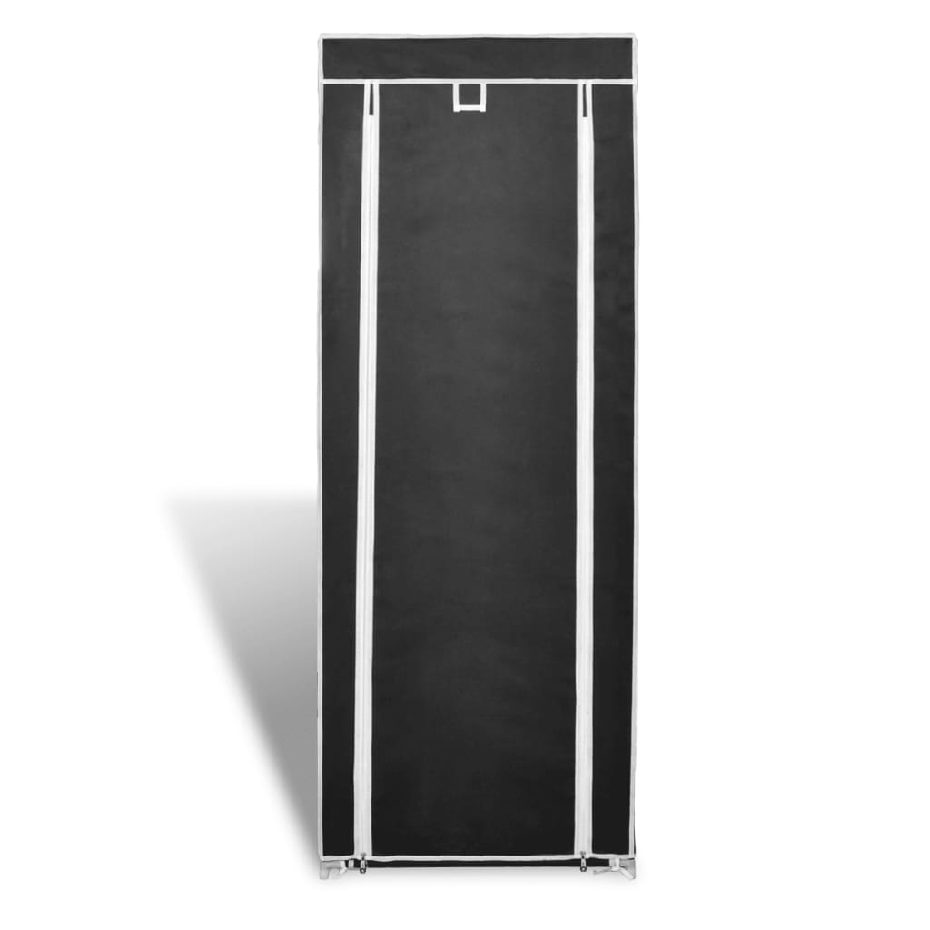Fabric Shoe Cabinet with Cover 22" x 11" x 64" Black