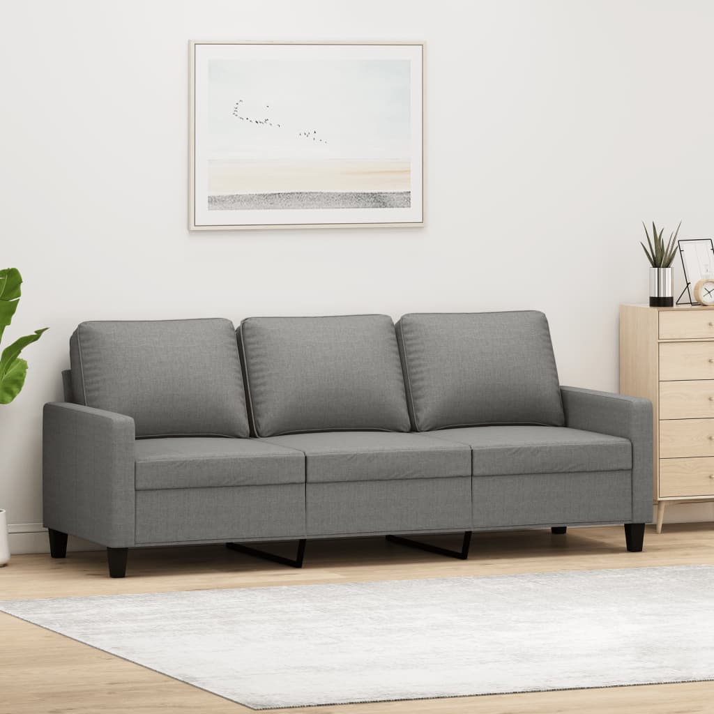 vidaXL 3-Seater Sofa Dark Gray 70.9" Fabric