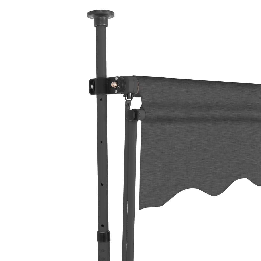 vidaXL Manual Retractable Awning with LED 137.8" Anthracite