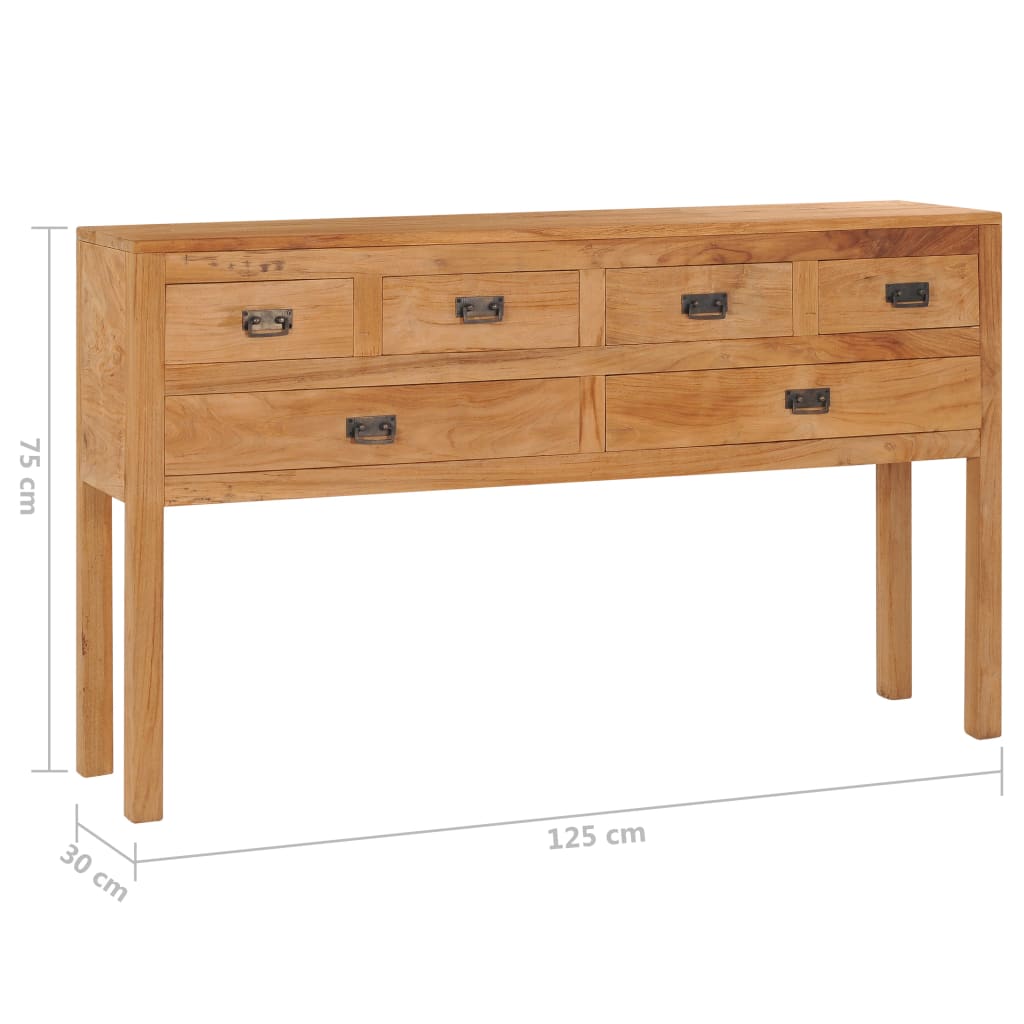 vidaXL Sideboard 49.2"x11.8"x29.5" Solid Teak Wood