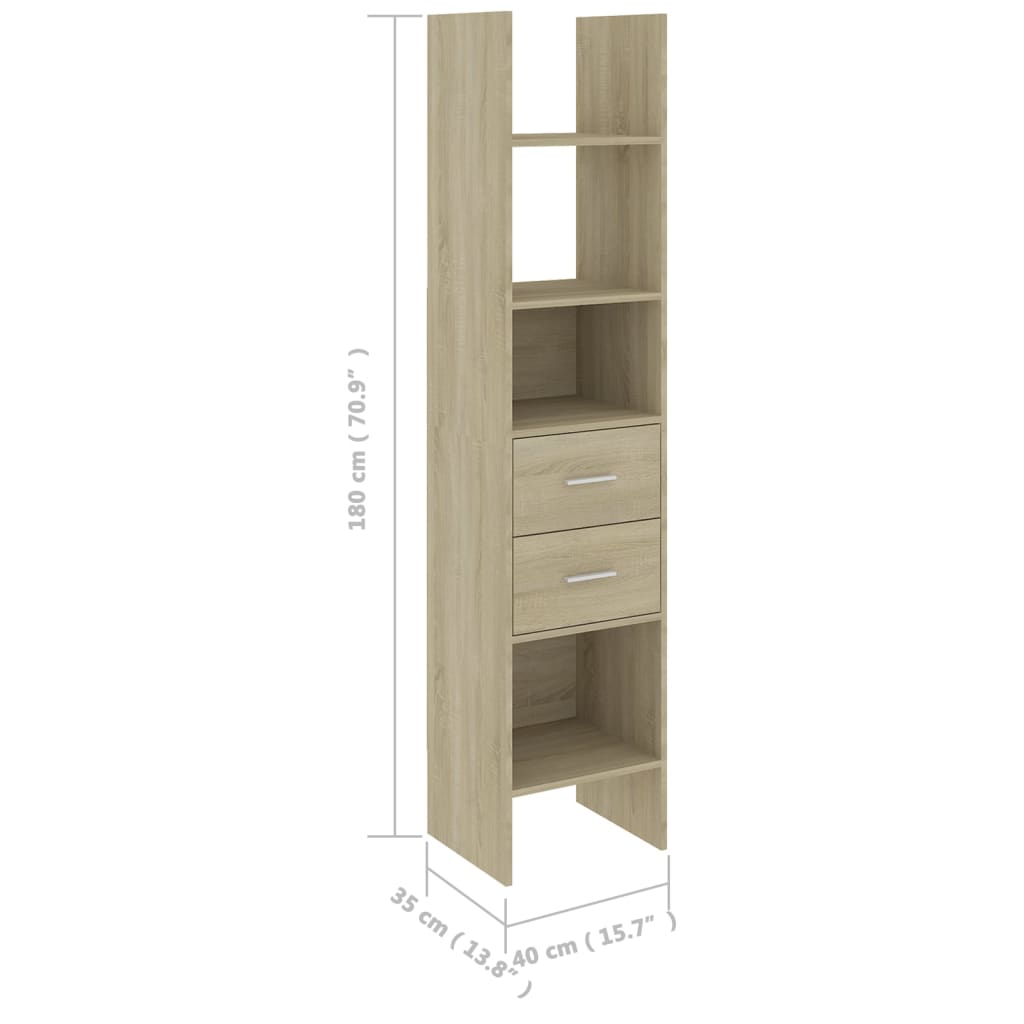 vidaXL 4 Piece Book Cabinet Set Sonoma Oak Engineered Wood
