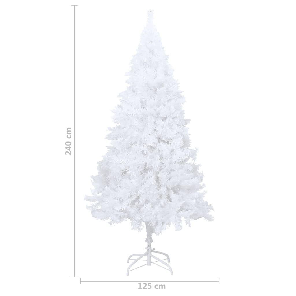 vidaXL Artificial Pre-lit Christmas Tree with Thick Branches White 94.5"