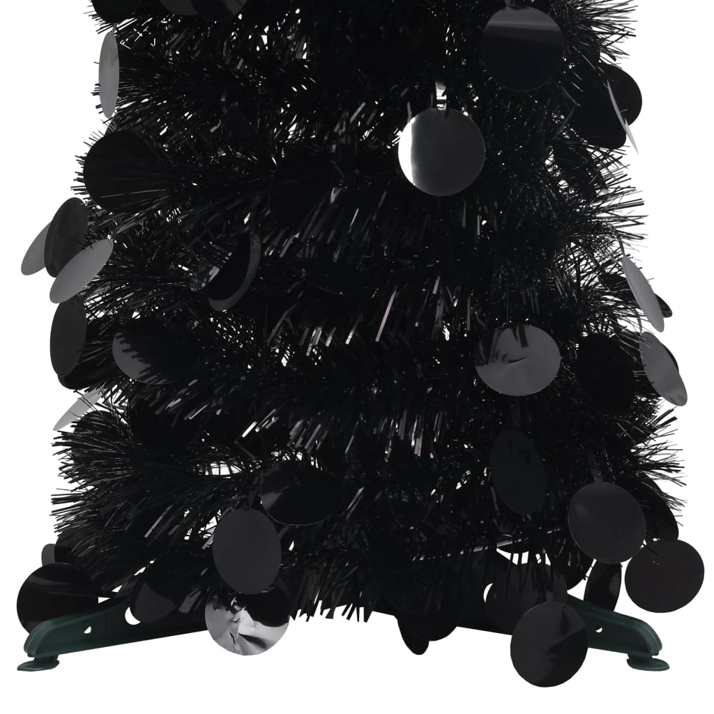 vidaXL Pop-up Artificial Christmas Tree Black 47.2" PET