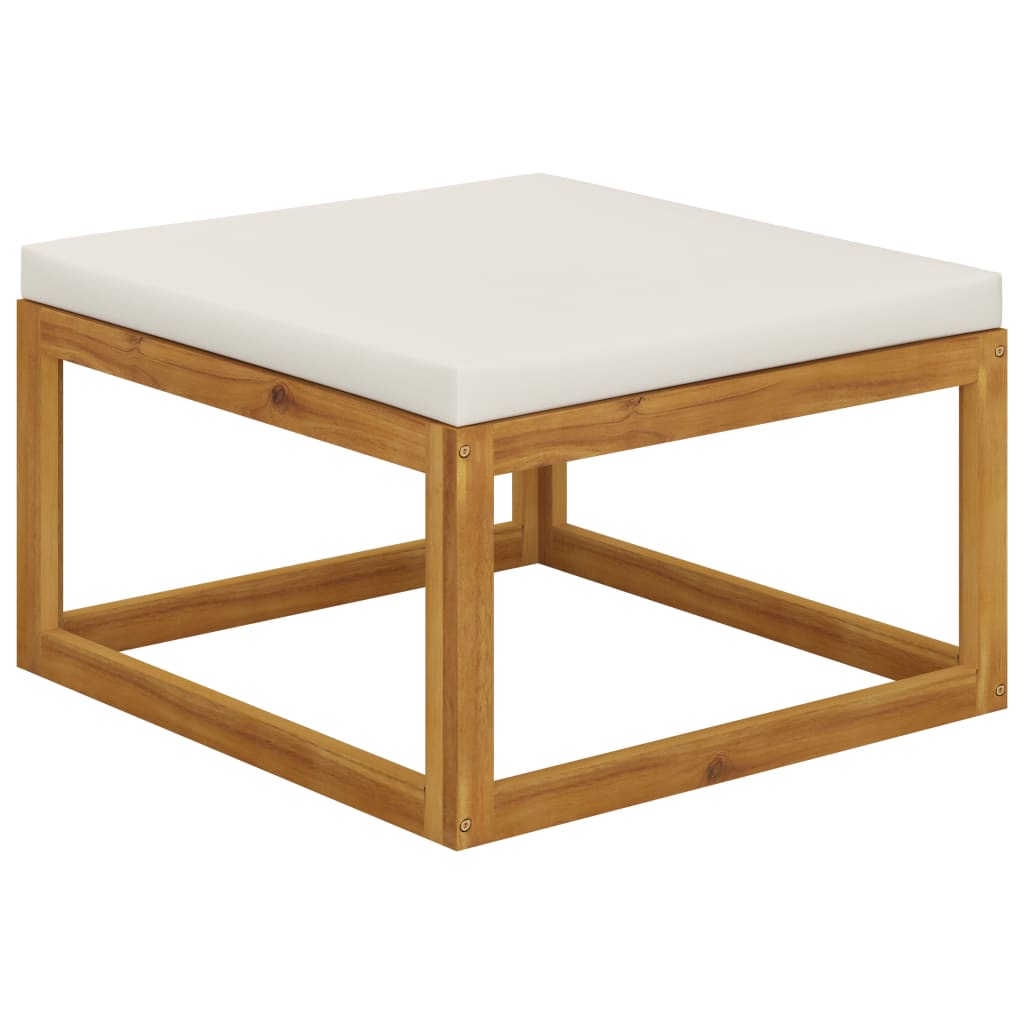 vidaXL 11 Piece Patio Lounge Set with Cushion Cream Solid Acacia Wood