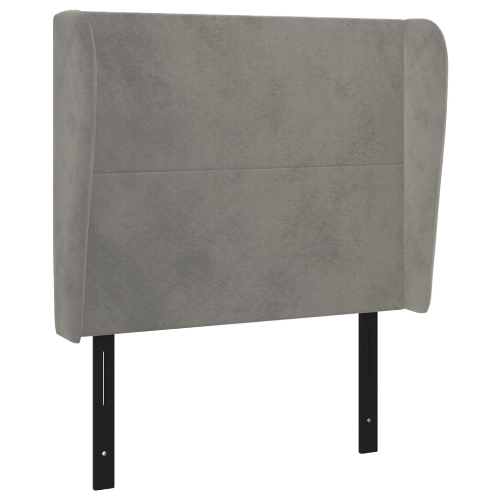 vidaXL Headboard with Ears Light Gray 40.6"x9.1"x46.5"/50.4" Velvet