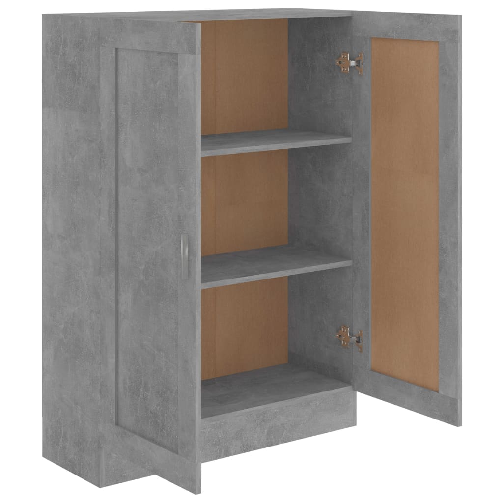 vidaXL Book Cabinet Concrete Gray 32.5"x12"x45.3" Engineered Wood