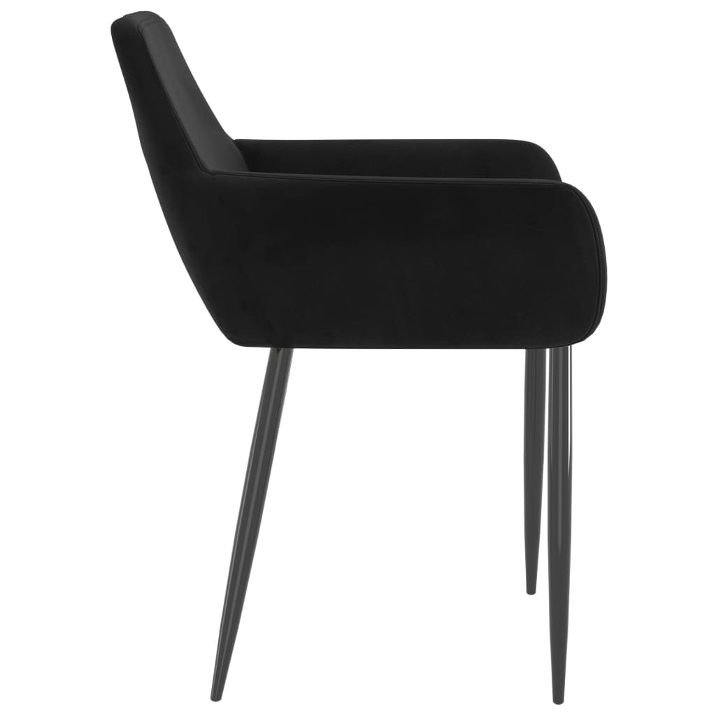 vidaXL Dining Chairs 2 pcs Black Velvet