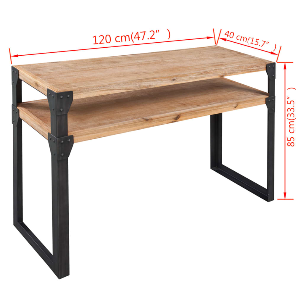 vidaXL Console Table Solid Acacia Wood 47.2"x15.7"x33.5"