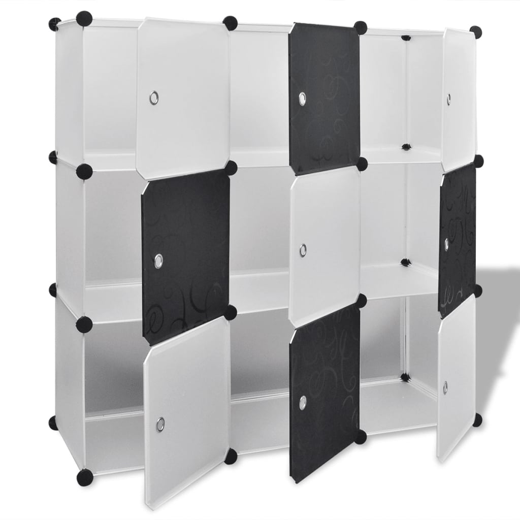 Black-white Storage Cube Organizer 9 Compartments 43.3"x14.6"x43.3"