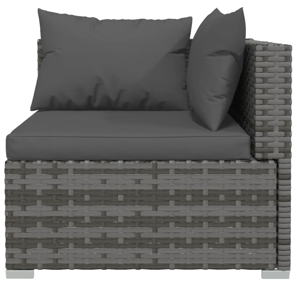 vidaXL 10 Piece Garden Lounge Set with Cushions Poly Rattan Gray