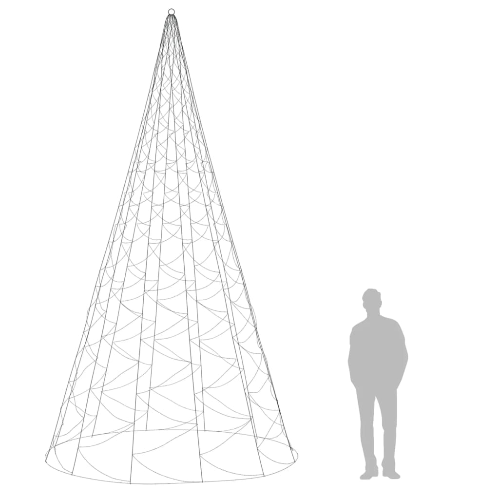 vidaXL Christmas Tree on Flagpole Warm White 1400 LEDs 16 ft