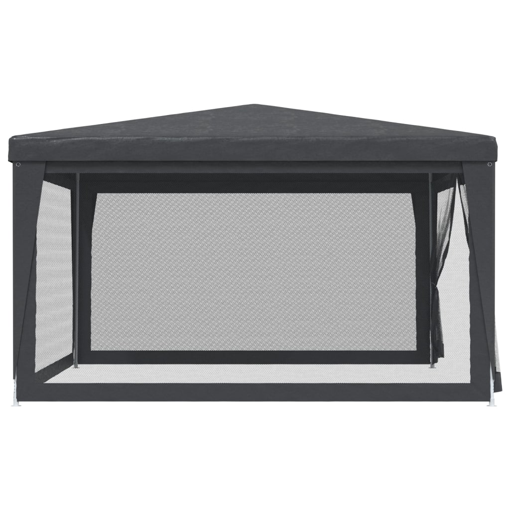 vidaXL Party Tent with 4 Mesh Sidewalls Anthracite 13.1'x13.1' HDPE