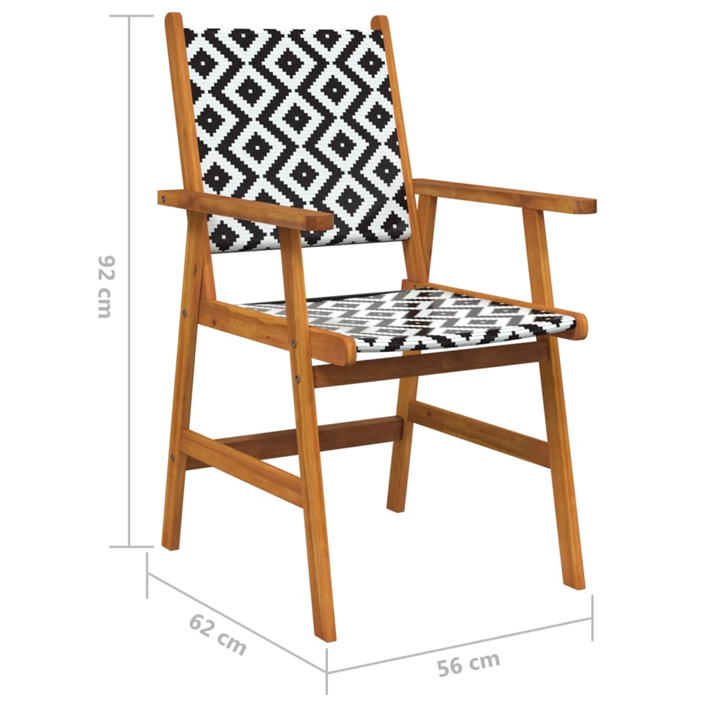 vidaXL Patio Chairs 8 pcs Solid Acacia Wood