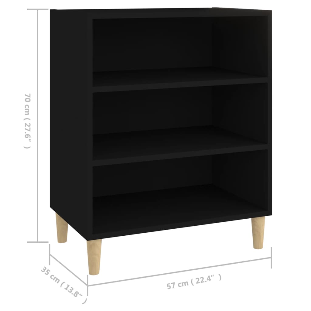 vidaXL Sideboard Black 22.4"x13.8"x27.6" Engineered Wood