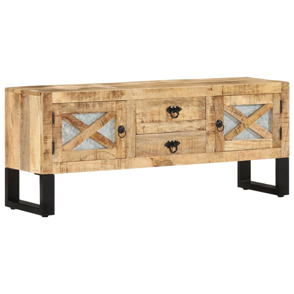 vidaXL TV Stand 43.3"x11.8"x17.7" Rough Mango Wood