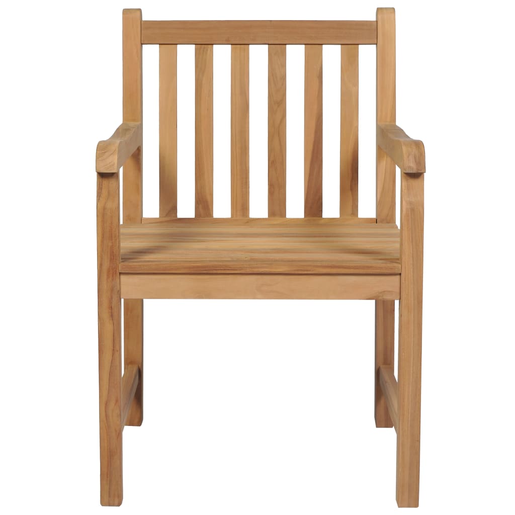 vidaXL Patio Chairs 6 pcs with Cream White Cushions Solid Teak Wood