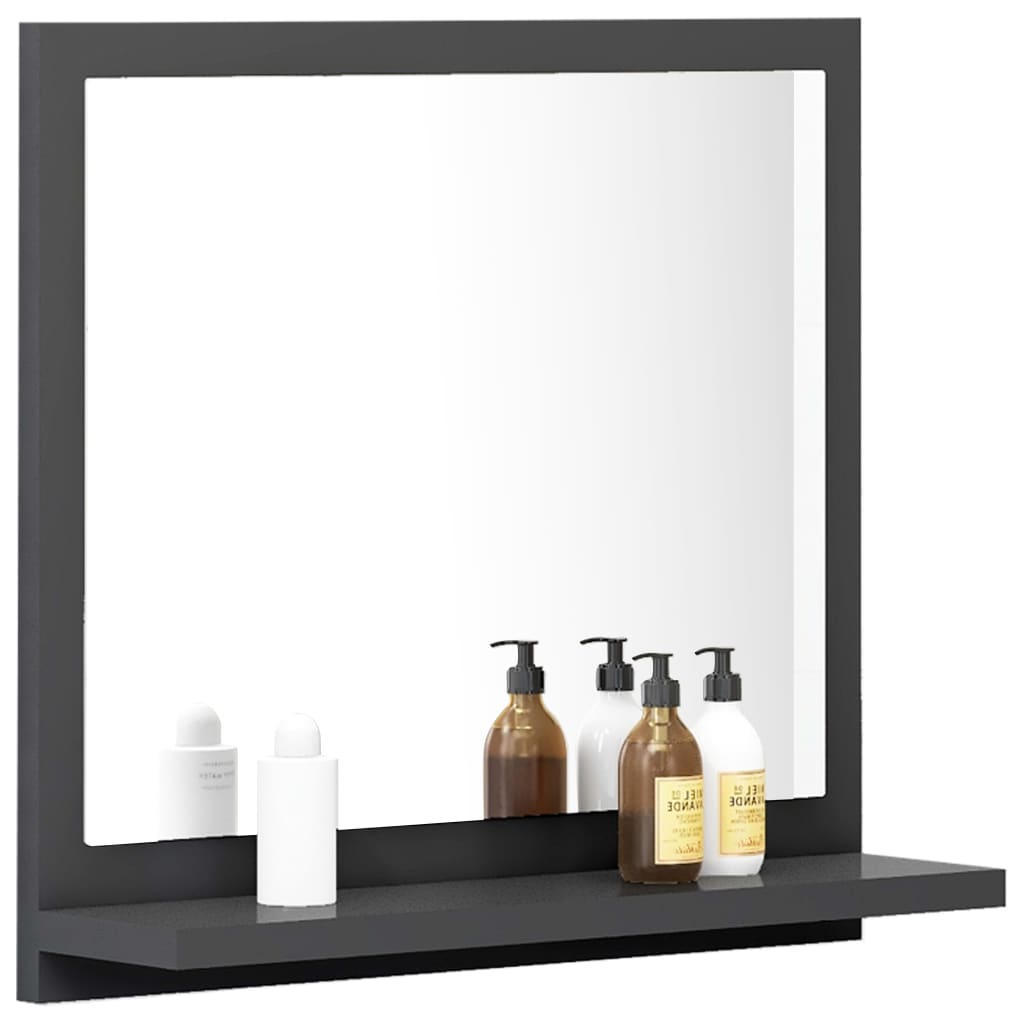vidaXL Bathroom Mirror Gray 15.7"x4.1"x14.6" Chipboard