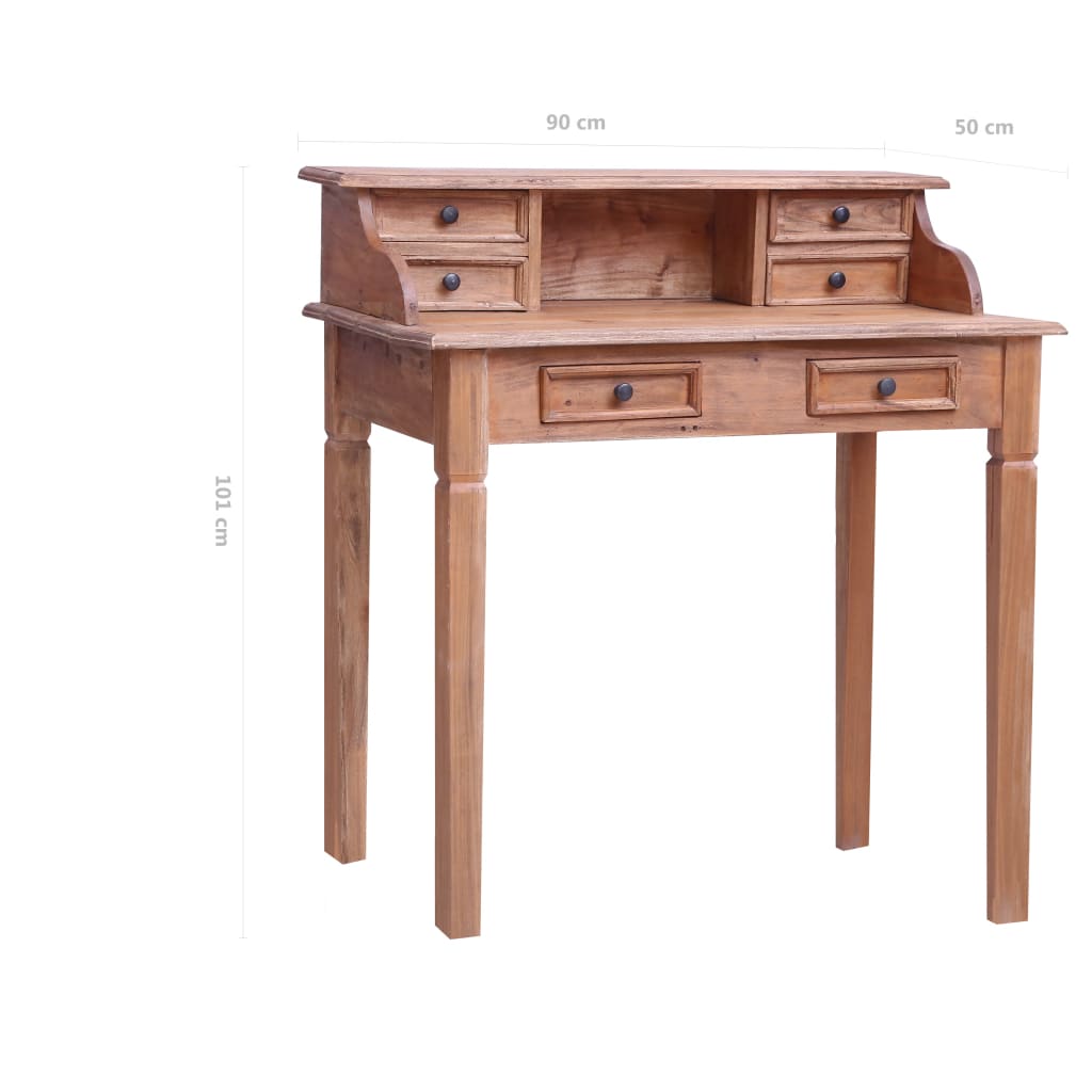 vidaXL Writing Desk with Drawers 35.4"x19.7"x39.8" Solid Reclaimed Wood